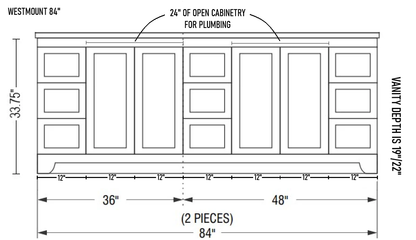 Westmount 84"D Solid-Wood Canadian-Made Vanity w/ Quartz Top - Misc image 6