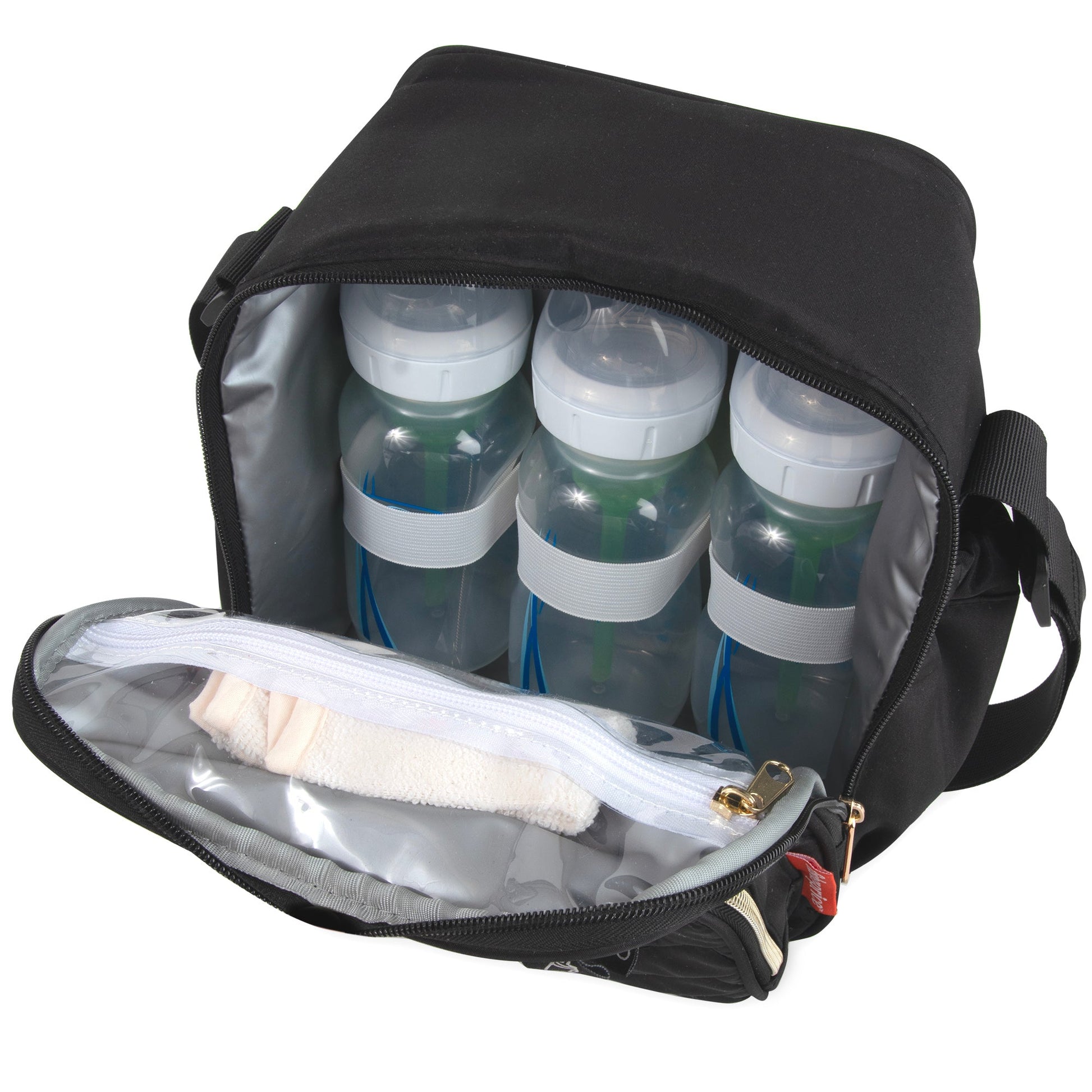 Fisher Price Quilted Cooler Baby Bottle Bag - Black - Accessories image 2