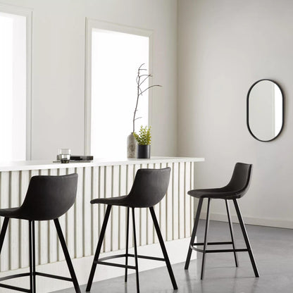 Textured Faux Leather and Metal Bar Stool - Misc image 2