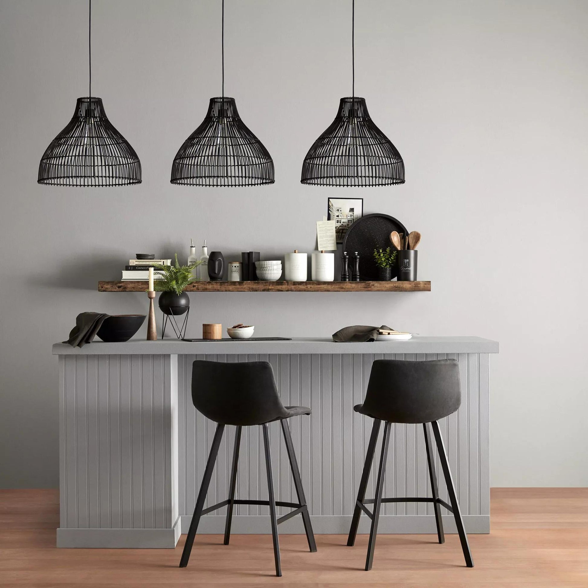 Textured Faux Leather and Metal Bar Stool - Misc image 3