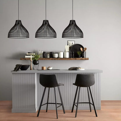 Textured Faux Leather and Metal Bar Stool - Misc image 3