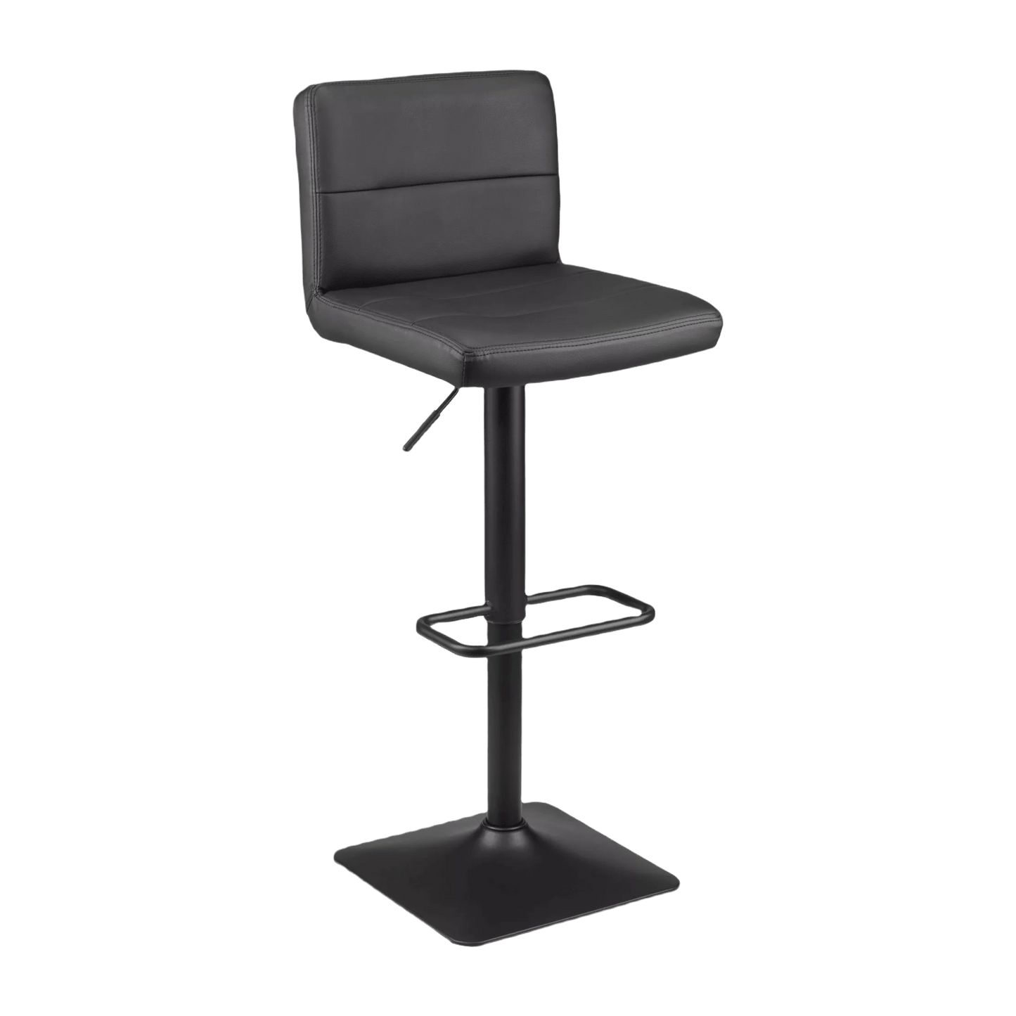 Black Matte Faux Leather and Metal Adjustable Bar Stool - Misc image 1