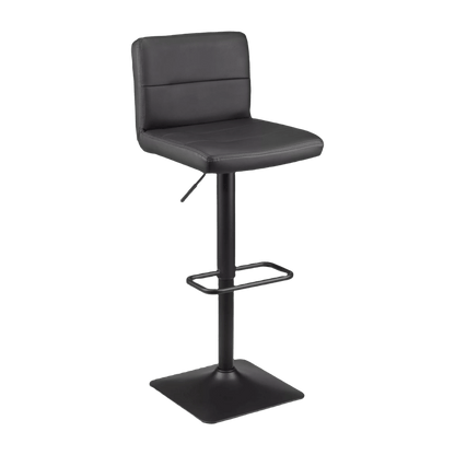 Black Matte Faux Leather and Metal Adjustable Bar Stool - Misc image 1