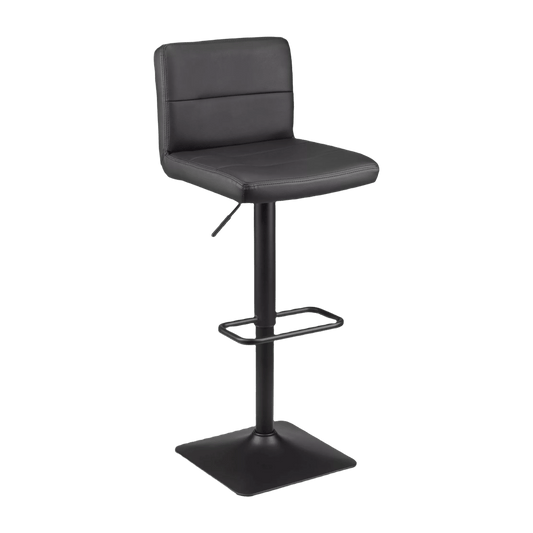 Black Matte Faux Leather and Metal Adjustable Bar Stool - Misc image 1