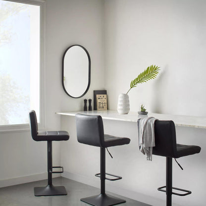 Black Matte Faux Leather and Metal Adjustable Bar Stool - Misc image 3