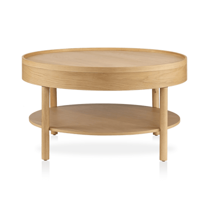 Wooden Round Coffee Table with Lift Top - Furniture image 5