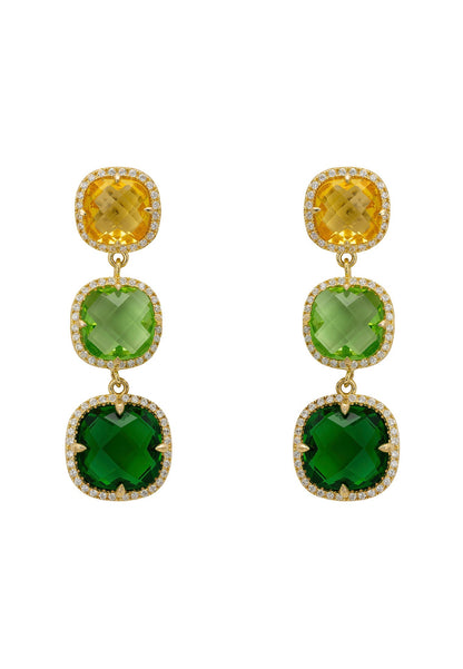 Knightsbridge Earrings Gold Green Citrus - Jewelry image 1