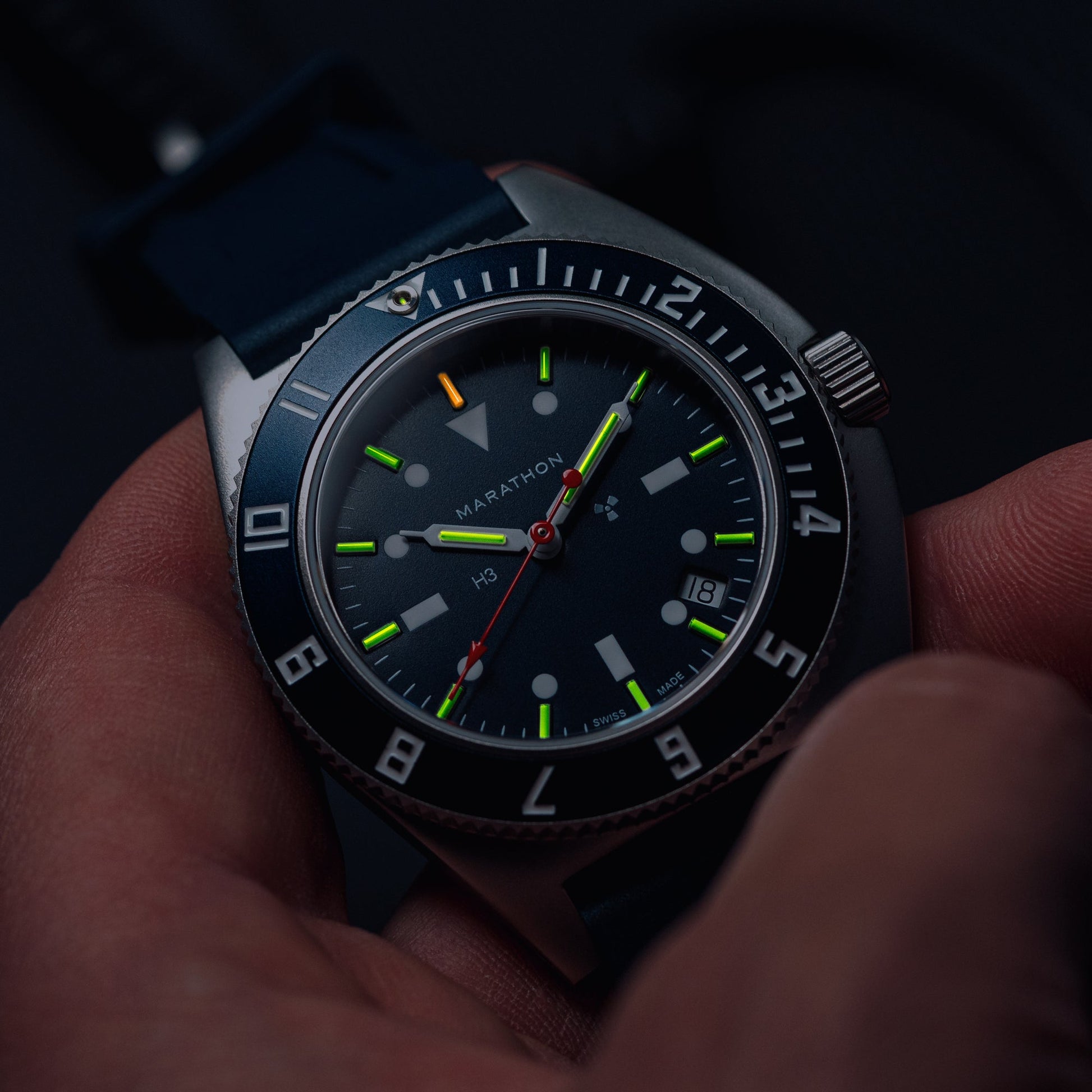 41mm Blue Steel Navigator w/Date (SSNAV-D) on Blue 3-Piece Rubber Strap Kit - Misc image 2