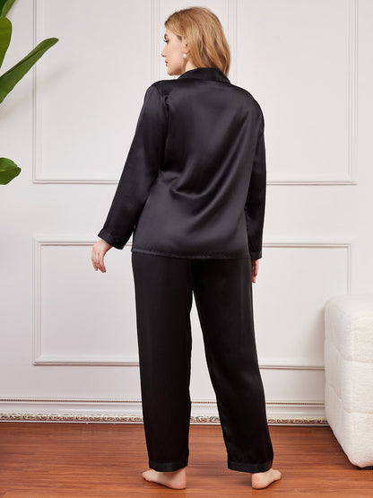 Plus Size Pure Silk Button-Up Women’s Pajamas - Misc image 20