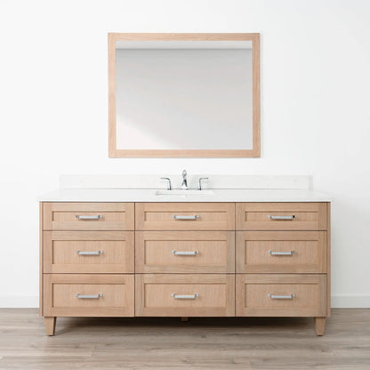 Bridgeport 72" White Oak Bathroom Vanity - All Drawers - Misc image 13