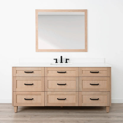 Bridgeport 72" White Oak Bathroom Vanity - All Drawers - Misc image 14