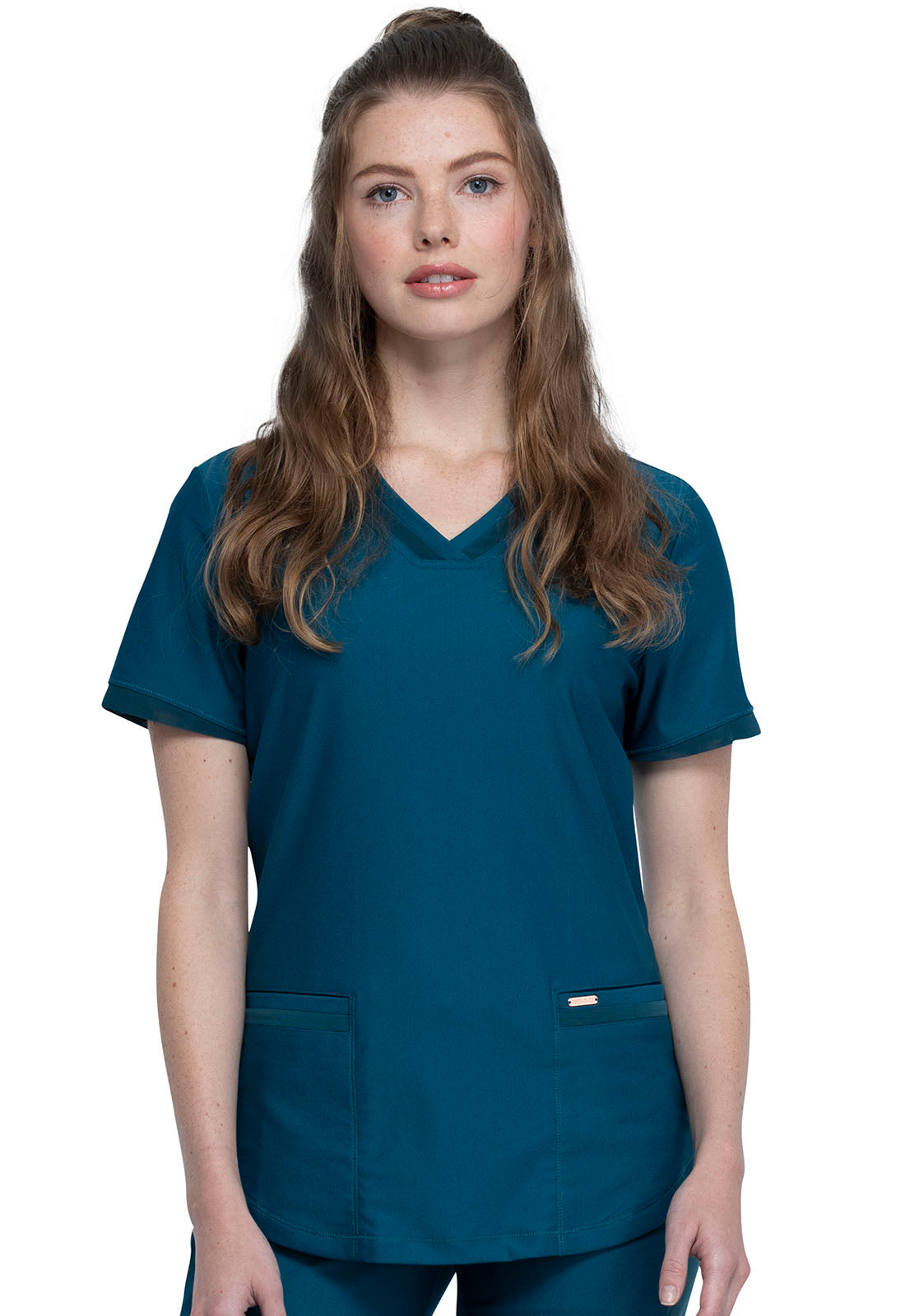 CK840+CK095 Cherokee Form 360º Stretch Scrub Top with Midrise Tapered Leg Pants  (XXS - 3XL) - Apparel image 45
