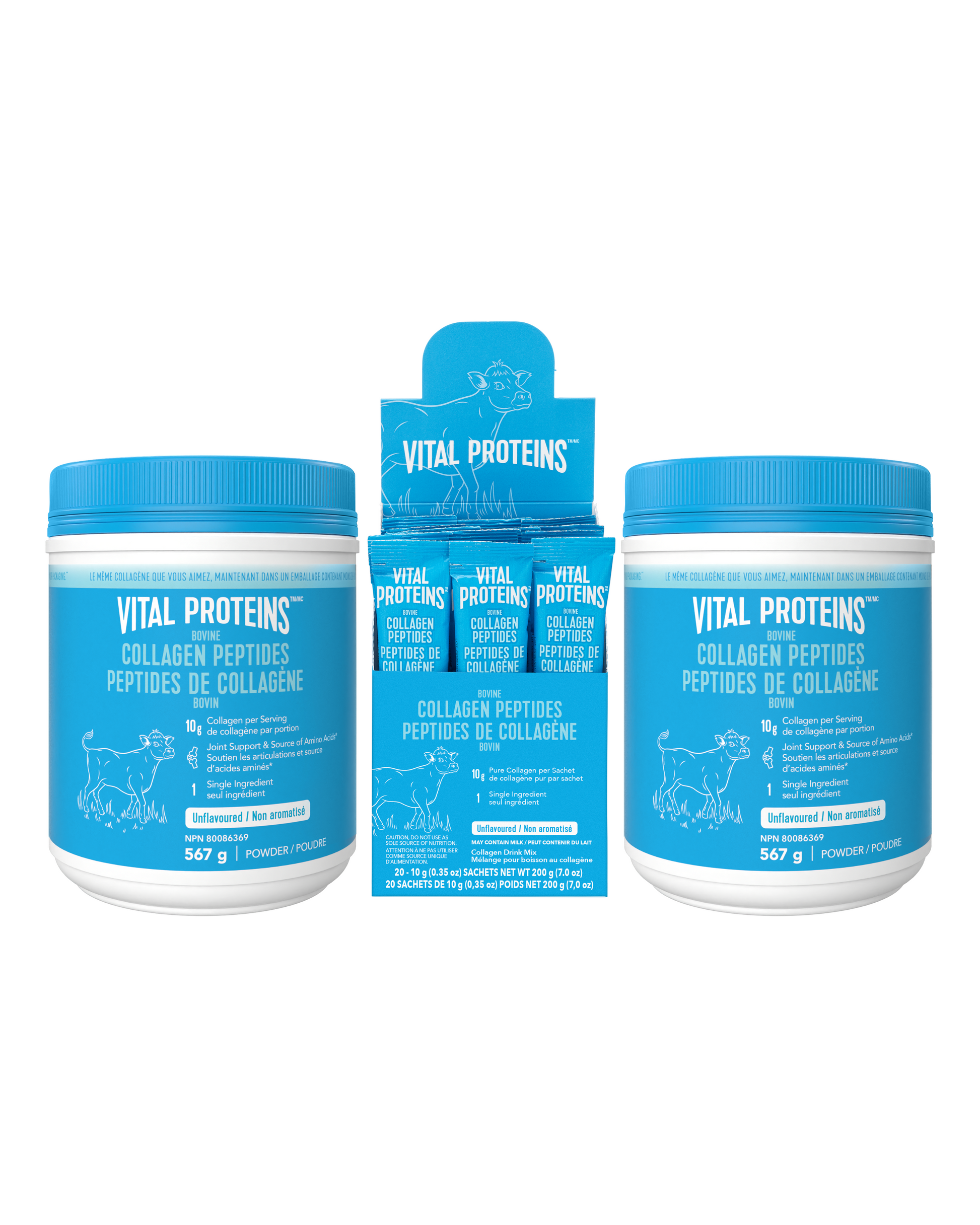 Bovine Collagen 567g & Stick Packs – Unflavoured - Misc image 1