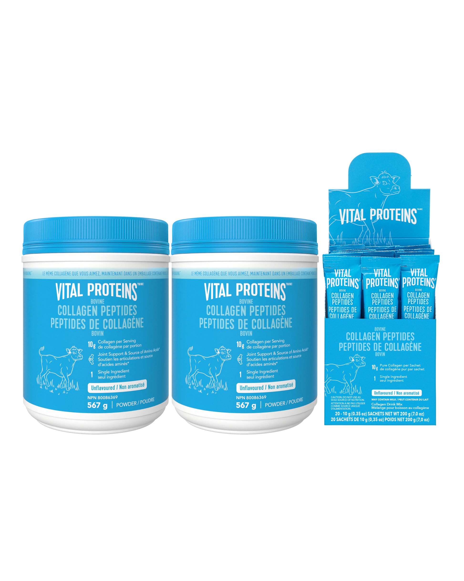 Bovine Collagen 567g & Stick Packs – Unflavoured - Misc image 2