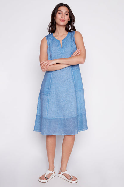 Patch pockets linen dress - Misc image 1