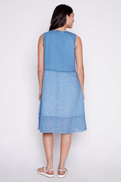 Patch pockets linen dress - Misc image 3