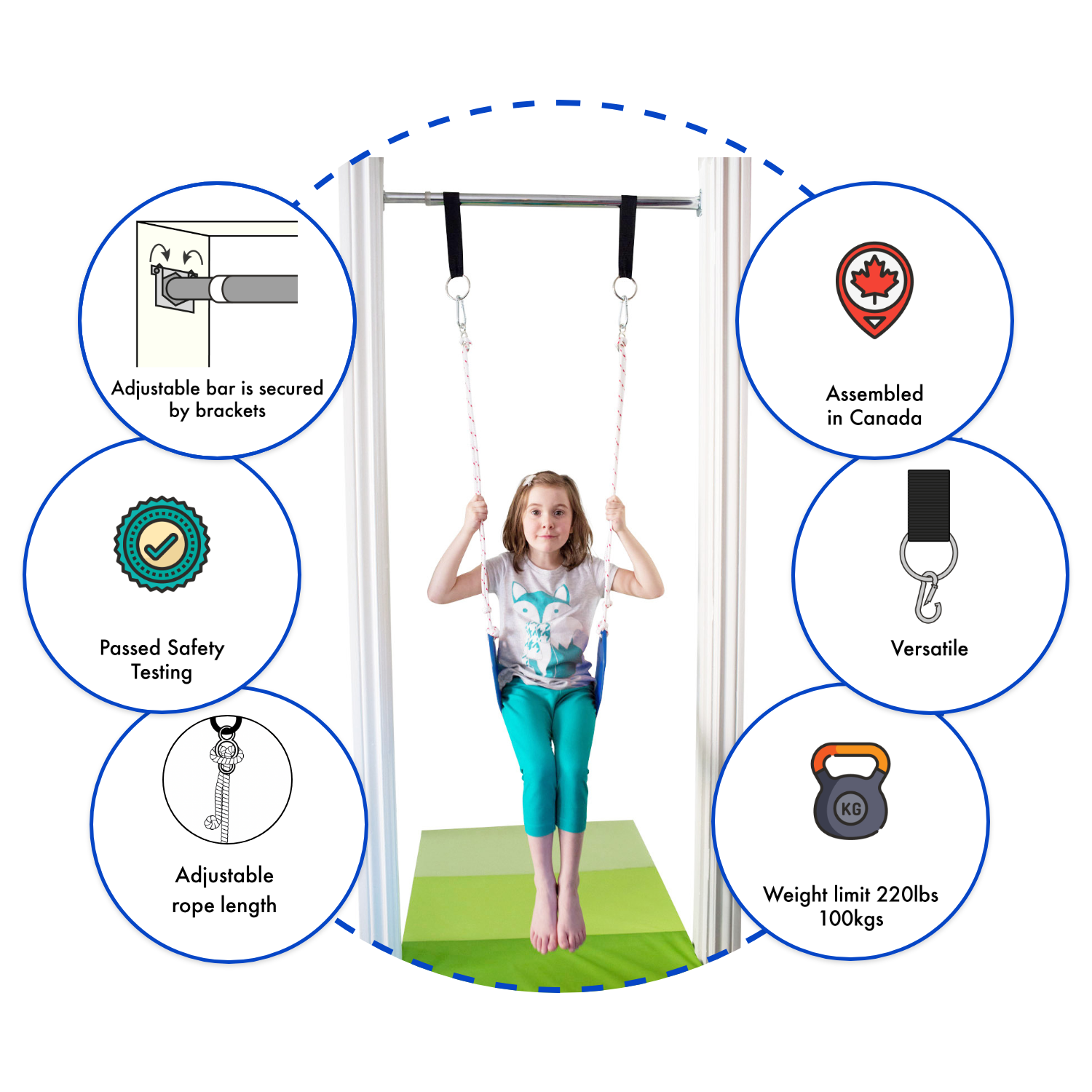 Doorway Gym Kit: Combo, Rings, Swing and Rope Ladder - Accessories image 6