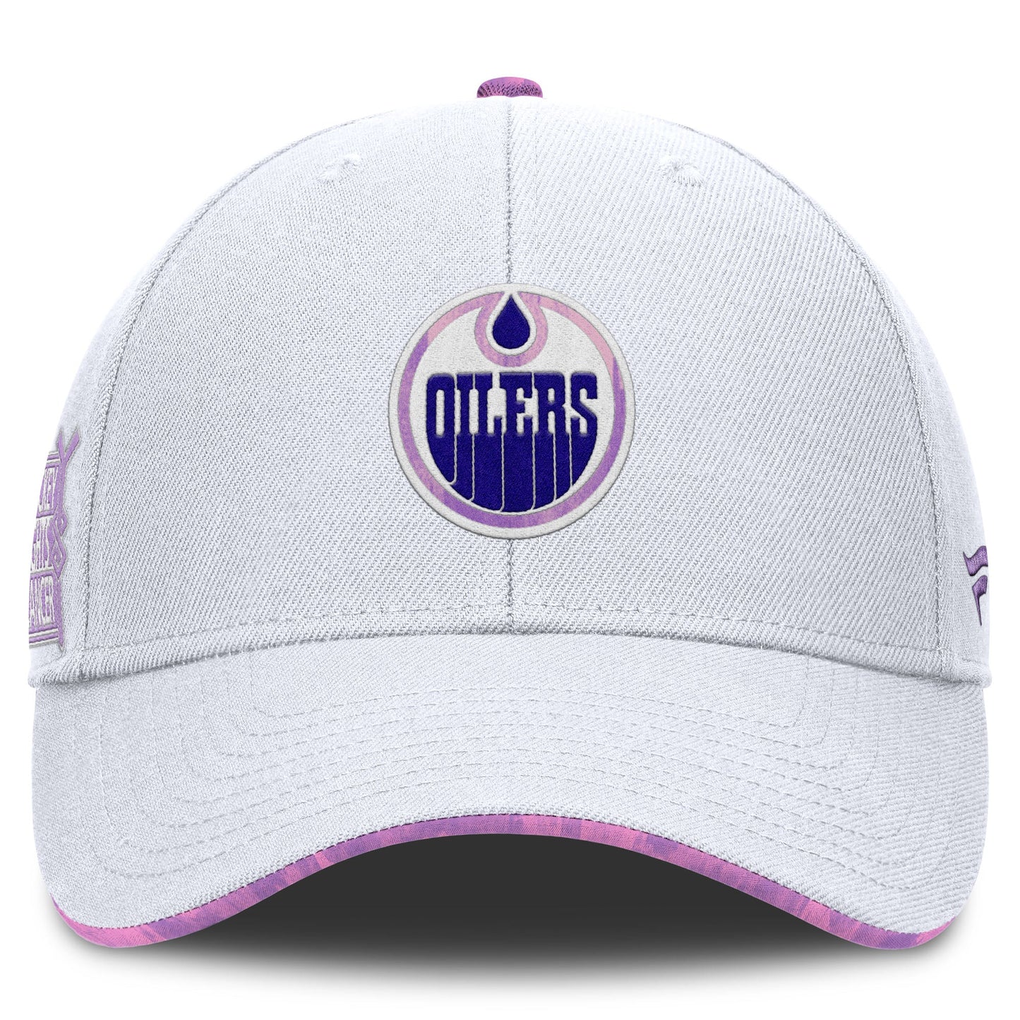 Edmonton Oilers 2024-25 Fanatics White Authentic Pro Hockey Fights Cancer Snapback Hat - Misc image 2