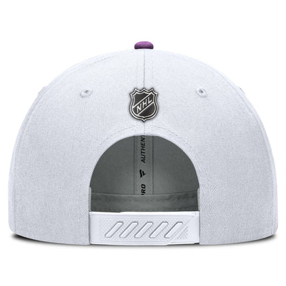 Edmonton Oilers 2024-25 Fanatics White Authentic Pro Hockey Fights Cancer Snapback Hat - Misc image 4