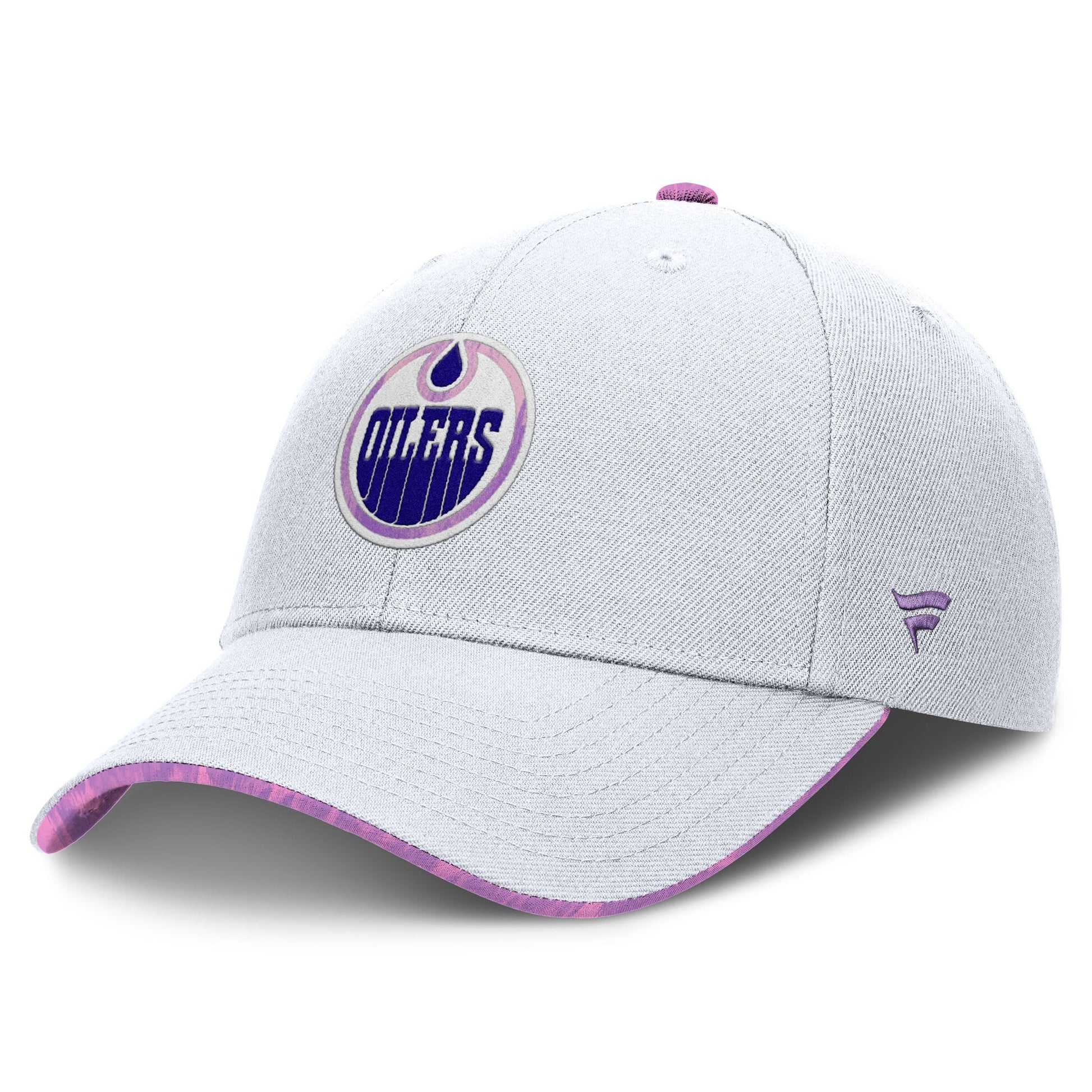 Edmonton Oilers 2024-25 Fanatics White Authentic Pro Hockey Fights Cancer Snapback Hat - Misc image 1