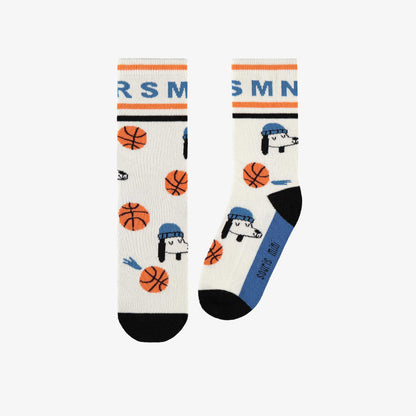 Chaussettes crème à motifs de chiens et de ballons, enfant - Misc image 1