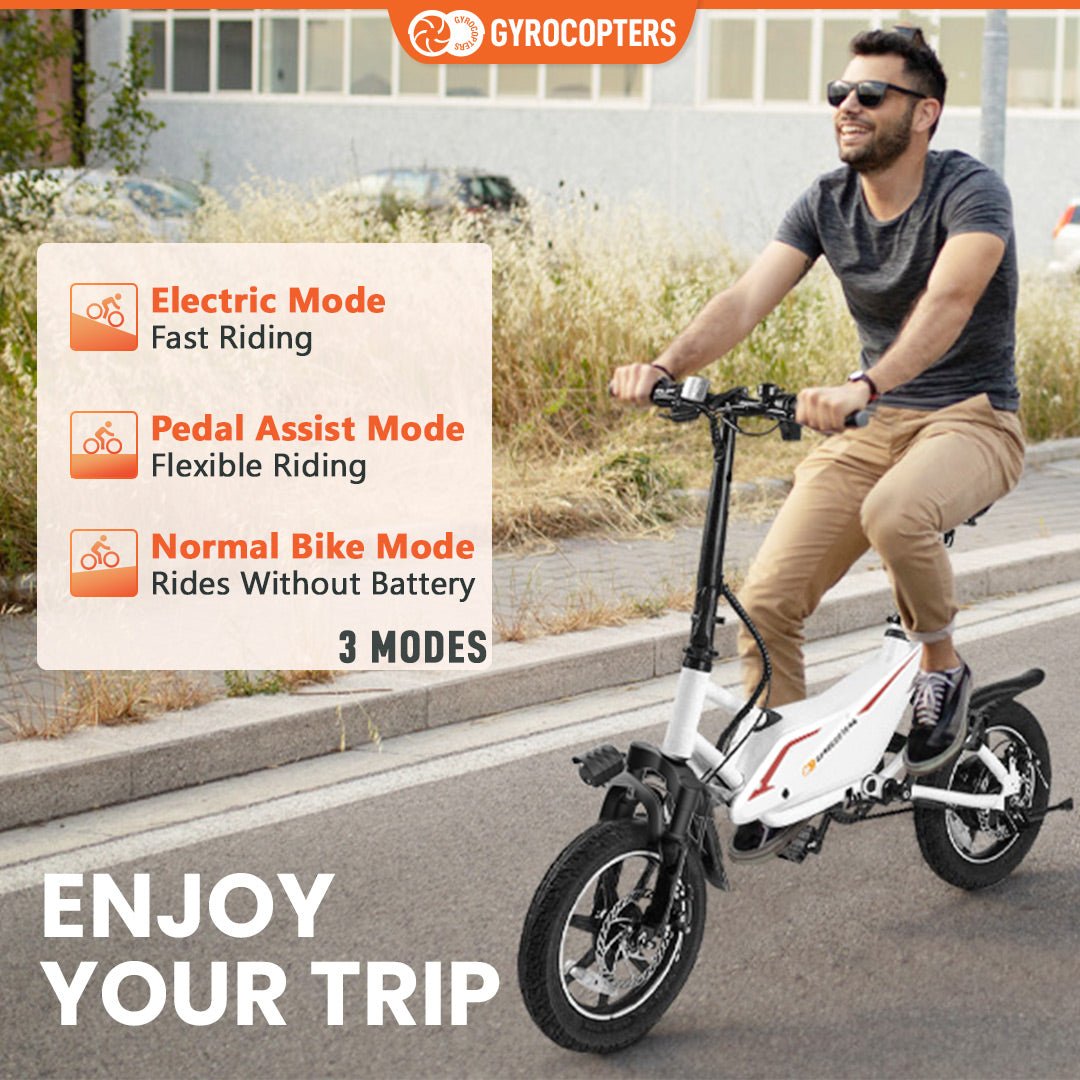 Gyrocopters Frost Electric Bike for Adults & Teens | UL2849 Safe Folding Ebike | 350W Brushless Motor | 14inch Tire Compact Bike | Speed upto 25 km/h (15.5 m/h) | 36V Battery | Long Range PAS up to 60 km (37 miles) | GPS tracker - Apparel image 6