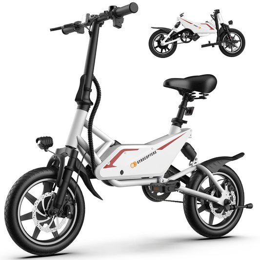 Gyrocopters Frost Electric Bike for Adults & Teens | UL2849 Safe Folding Ebike | 350W Brushless Motor | 14inch Tire Compact Bike | Speed upto 25 km/h (15.5 m/h) | 36V Battery | Long Range PAS up to 60 km (37 miles) | GPS tracker - Apparel image 1
