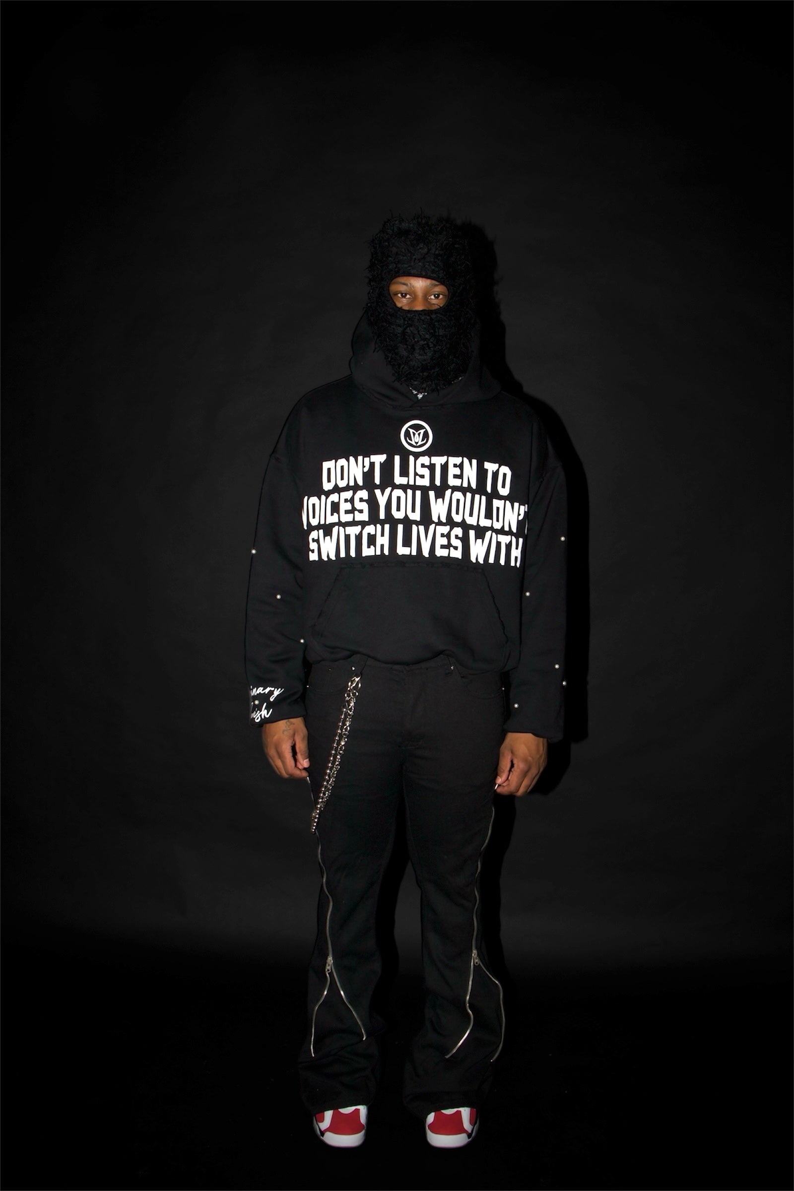 BLACK "SILENT VOICES" HOODIE - Apparel image 2