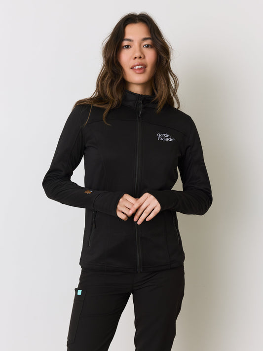 Polyester Full Zip Jacket – Noir – Garde-Malade Embroidery||Veste Polyester Full Zip – Noir – Broderie Garde-Malade - Misc image 1