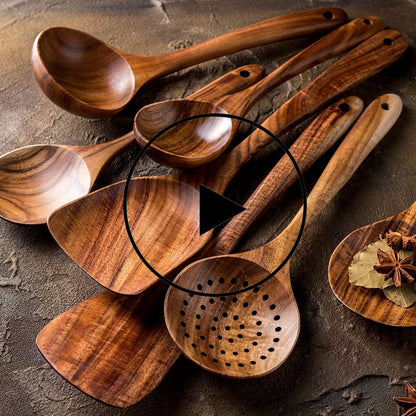 YEK NATURAL WOOD COOKING SKIMMER KIT - Kitchen & Dining image 1
