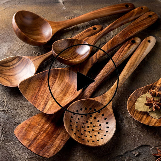 YEK NATURAL WOOD COOKING SKIMMER KIT - Kitchen & Dining image 1