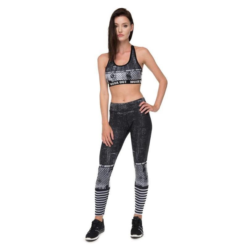 Raster Printing Gray Fitness Suit - Athletic image 6