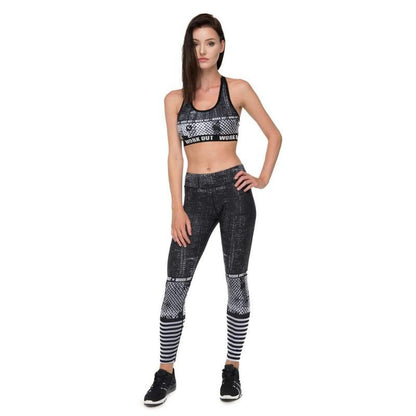 Raster Printing Gray Fitness Suit - Athletic image 6