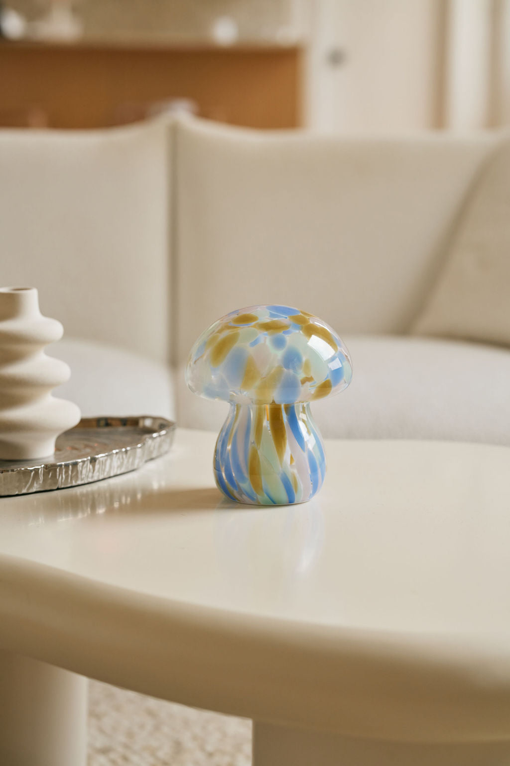 Portable Chubby Close Top Glass Mushroom Lamp, Kaleidoscope - Kitchen & Dining image 8