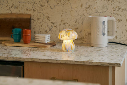 Portable Chubby Close Top Glass Mushroom Lamp, Kaleidoscope - Kitchen & Dining image 5