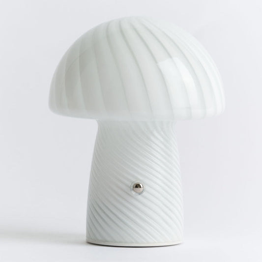 Portable Mini Glass Mushroom Lamp, White - Gadgets image 1