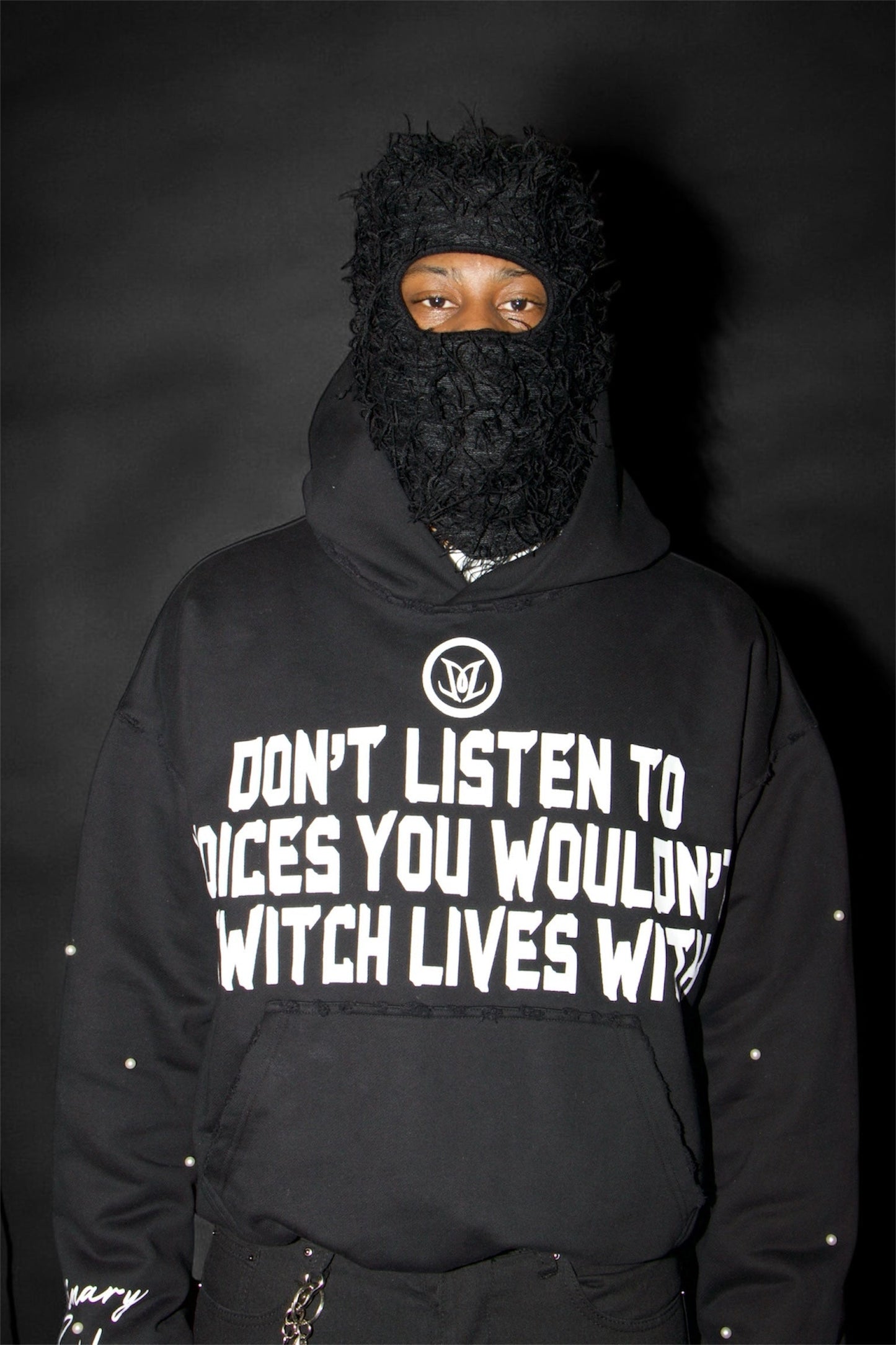 BLACK "SILENT VOICES" HOODIE - Apparel image 4