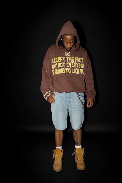 BROWN "ACCEPT THE FACT" HOODIE - Apparel image 2