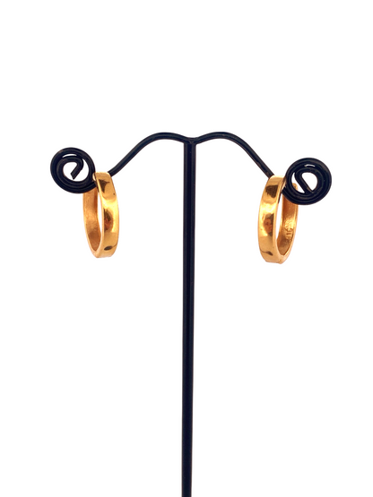 22K Gold Designer Hoop Earrings - Jewelry image 1
