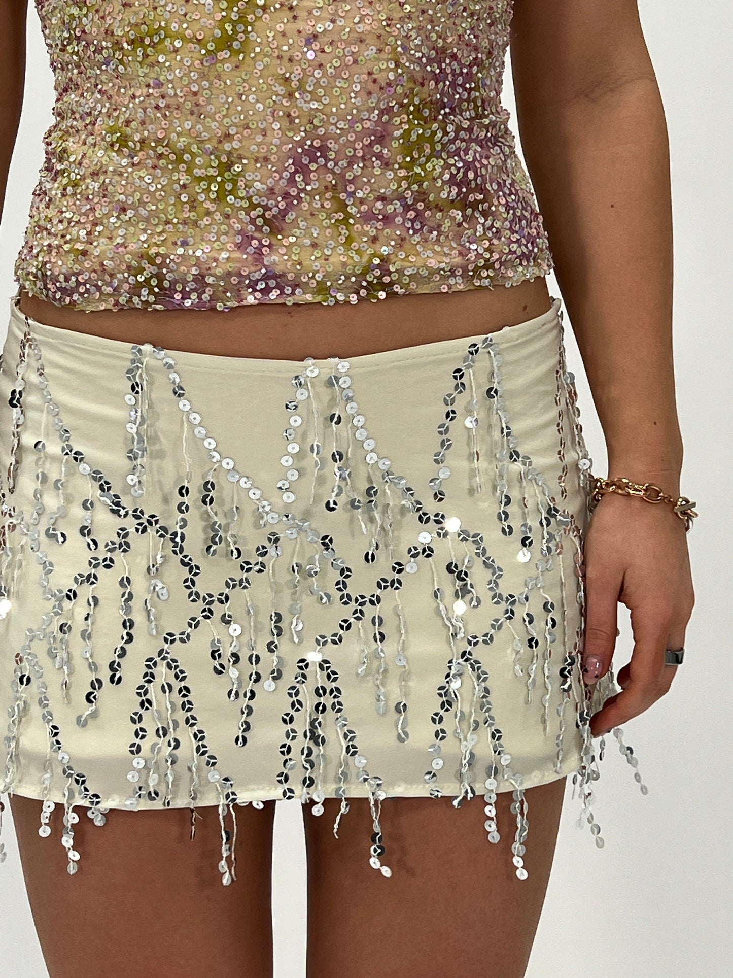 Mint Sequin Mini Skirt - Jewelry image 2
