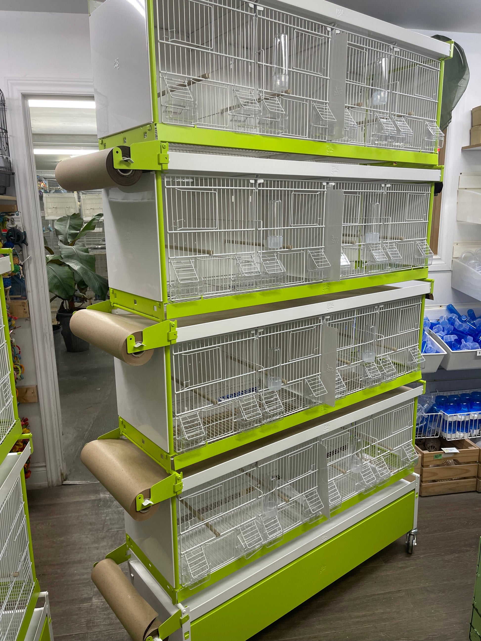 Breeding Set/4 cages+Stand  WITH PAPER SYSTEM - Bedding image 3