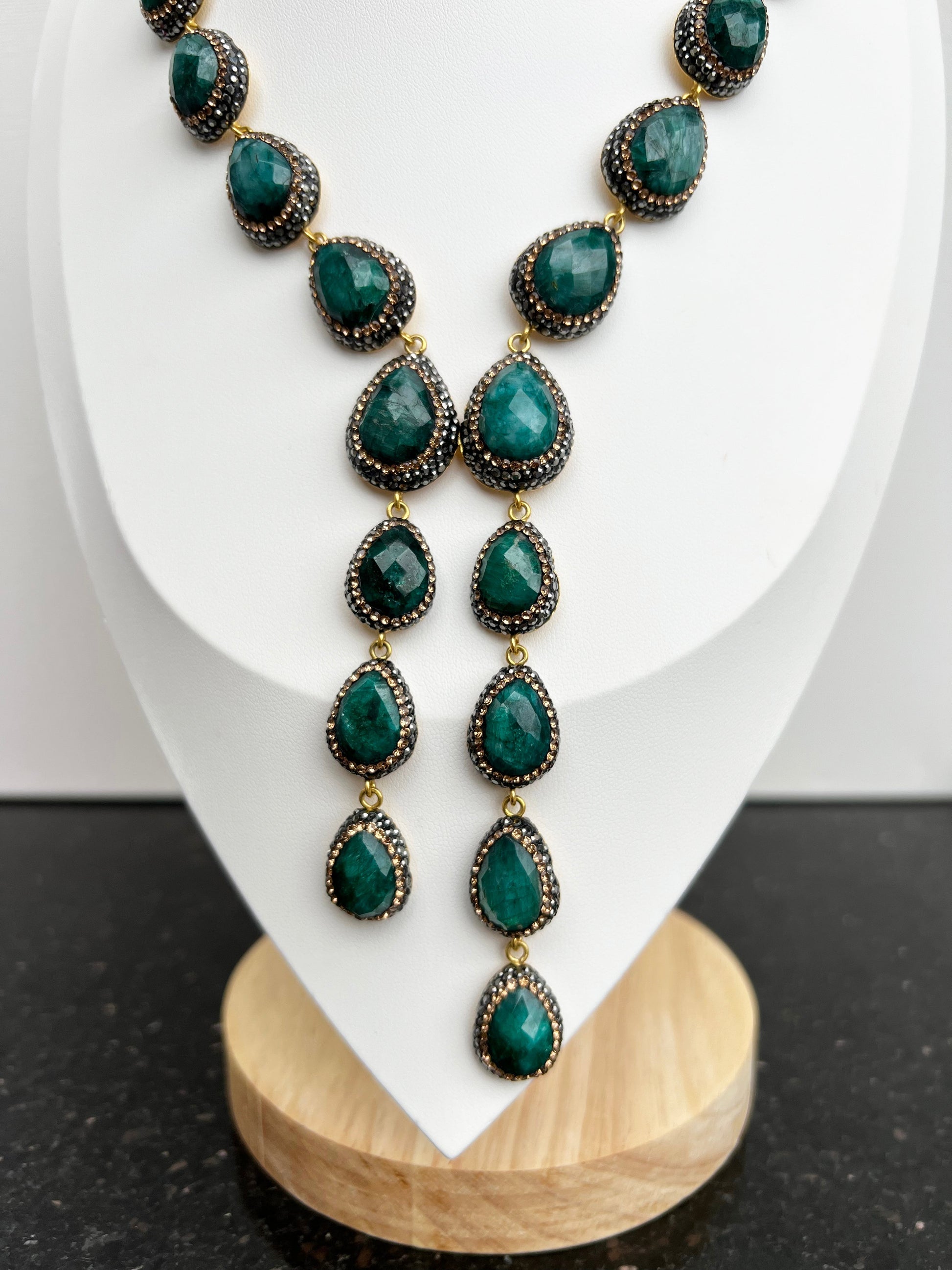 Turkish Emerald Majesty Necklace with Semi-Precious Gems - Jewelry image 1