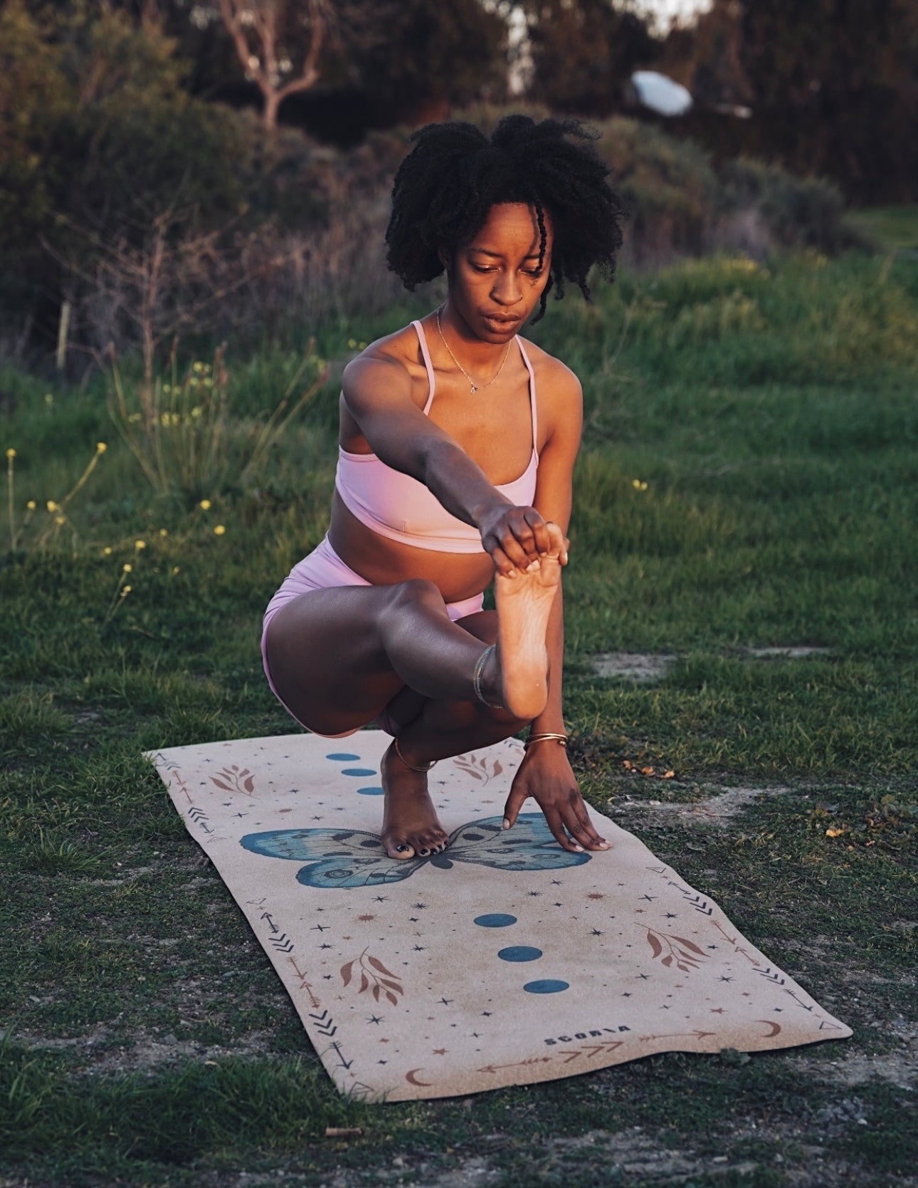 X-Thick Butterfly Cork Yoga Mat | 6MM - Athletic image 6