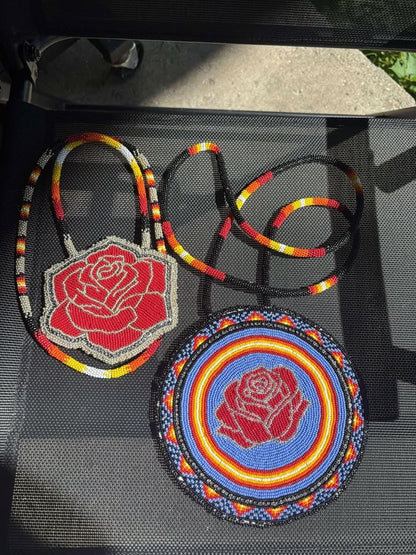 Czech Rose Medallion Necklace - Misc image 3