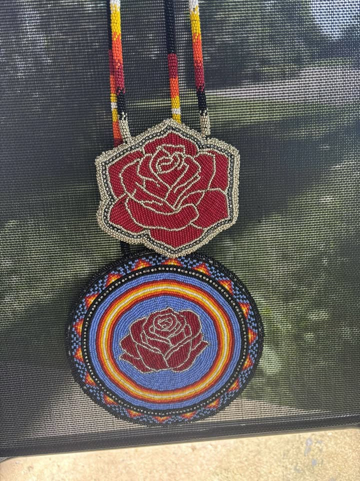 Czech Rose Medallion Necklace - Misc image 2