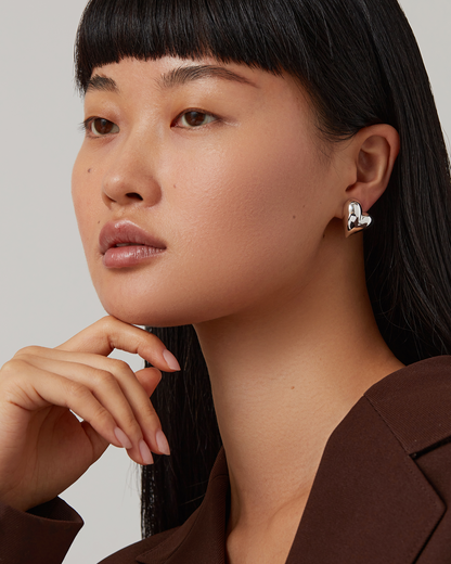 Art Heart Button Earrings - Misc image 2