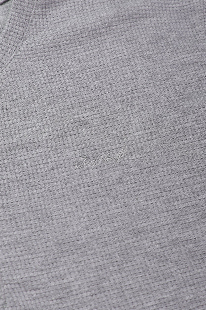 Waffle Henley T-Shirt - Light Gray - Misc image 6