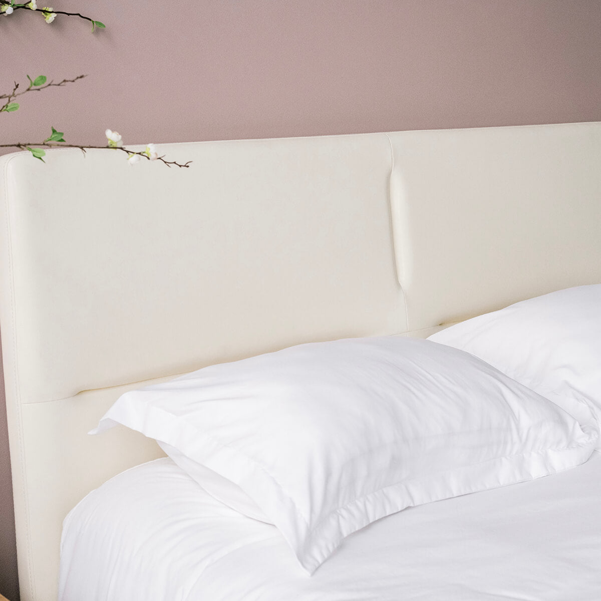 Mattia - Leather White Oak Bed - Furniture image 7