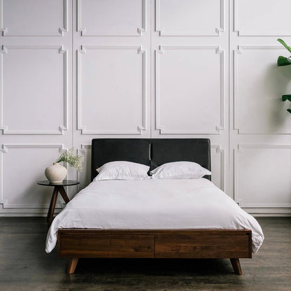 Salvatore - Leather Walnut Storage Bed - Furniture image 1