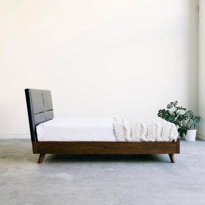 Salvatore - Leather Walnut Storage Bed - Furniture image 7